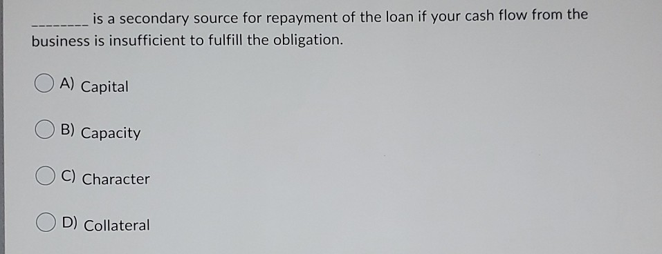 Secondary Source Of Repayment Examples