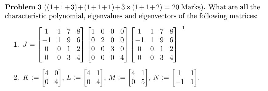 Solved What are all thecharacteristic polynomial, | Chegg.com