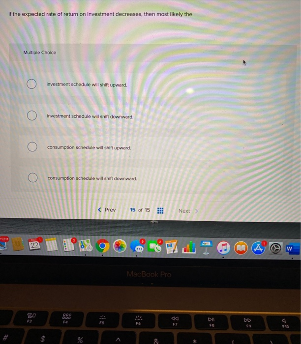 Solved If the expected rate of return on investment | Chegg.com