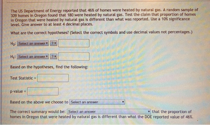 Solved The US Department Of Energy Reported That 46 Of Chegg