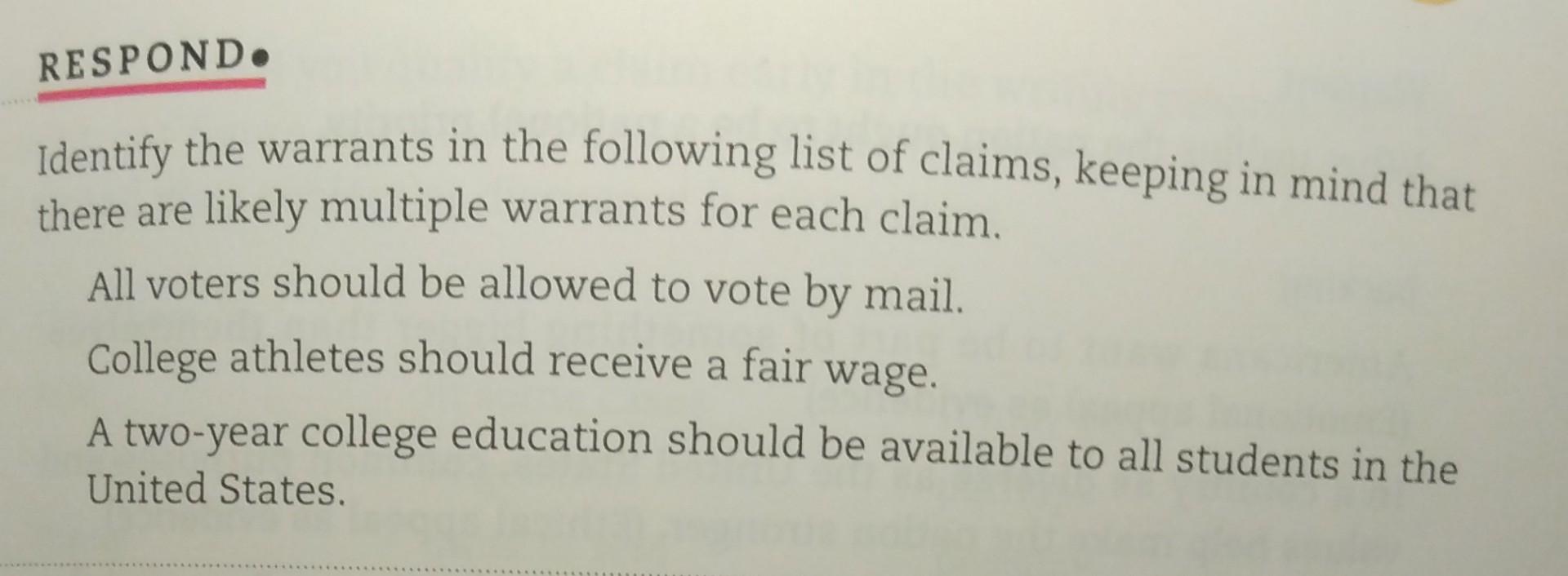 Identify the warrants in the following list of | Chegg.com