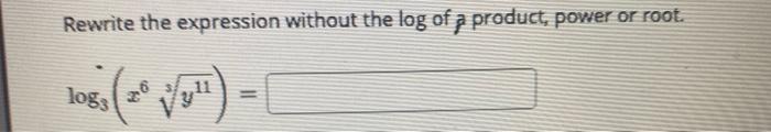 Solved Rewrite the expression without the log of a product, | Chegg.com