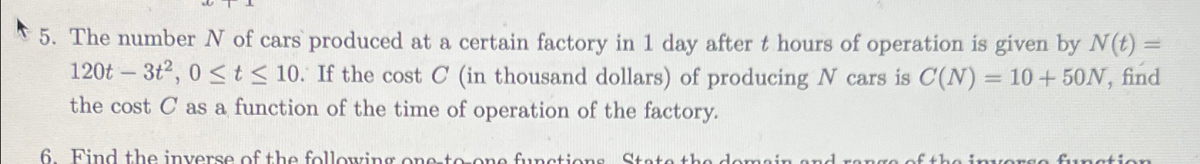 Solved The number N ﻿of cars produced at a certain factory | Chegg.com