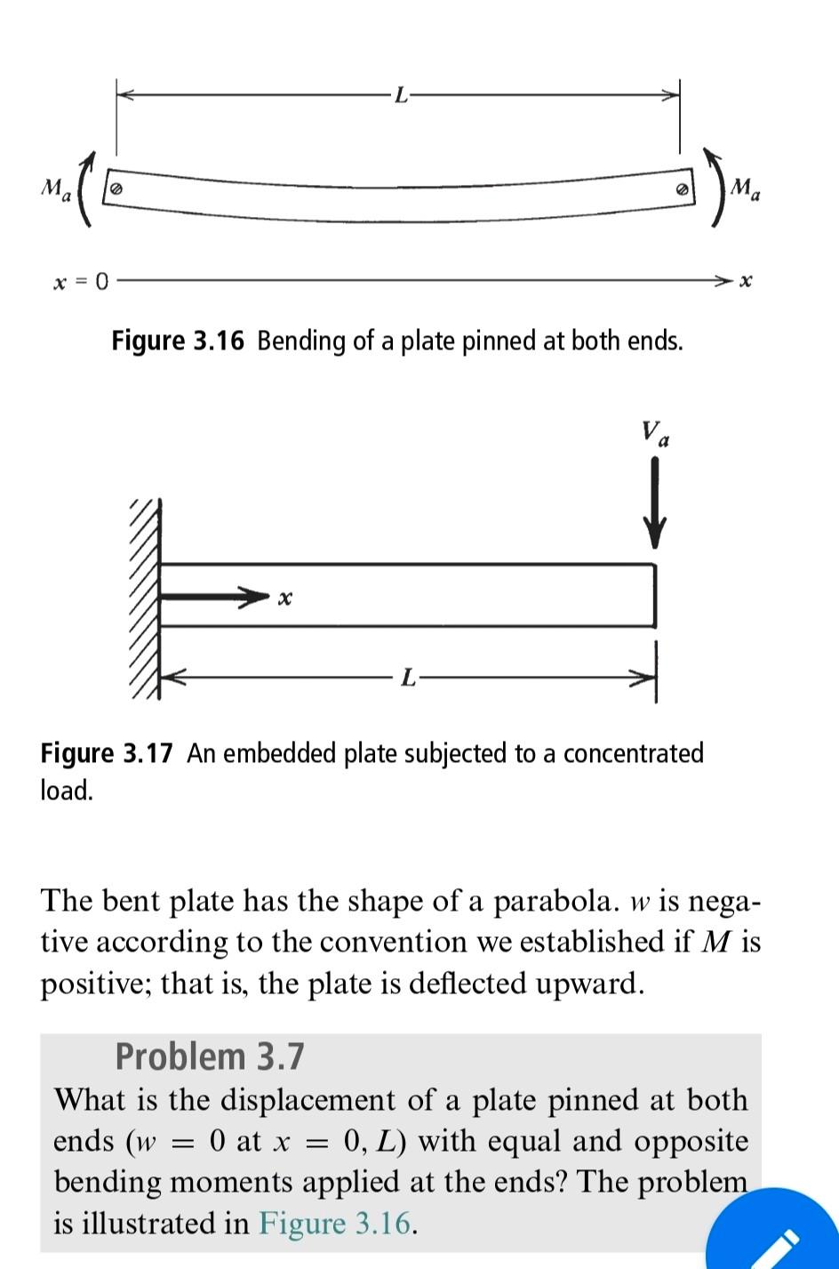 Solved . Problem 3.7 What is the displacement of a plate | Chegg.com