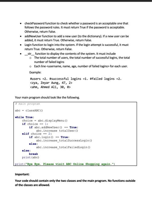 Solved checkPassword function to check whether a password is | Chegg.com