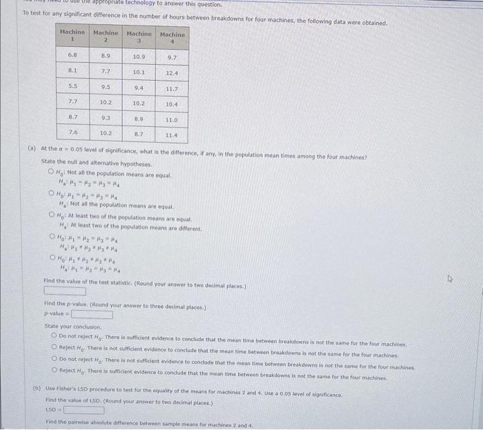 Solved To test for any significant difference in the number | Chegg.com