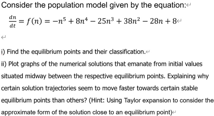 Solved Consider the population model given by the equation:- | Chegg.com