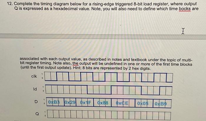Complete the timing diagram below for a rising-edge | Chegg.com