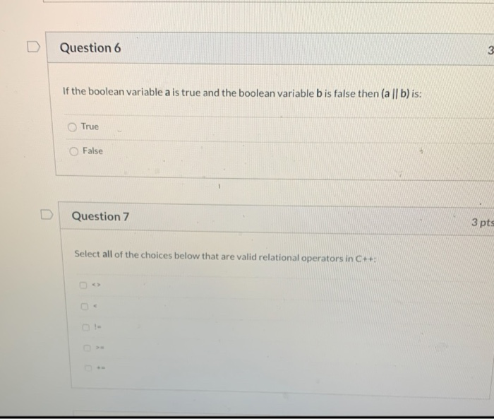 Question 6 If The Boolean Variable A Is True And The Chegg 