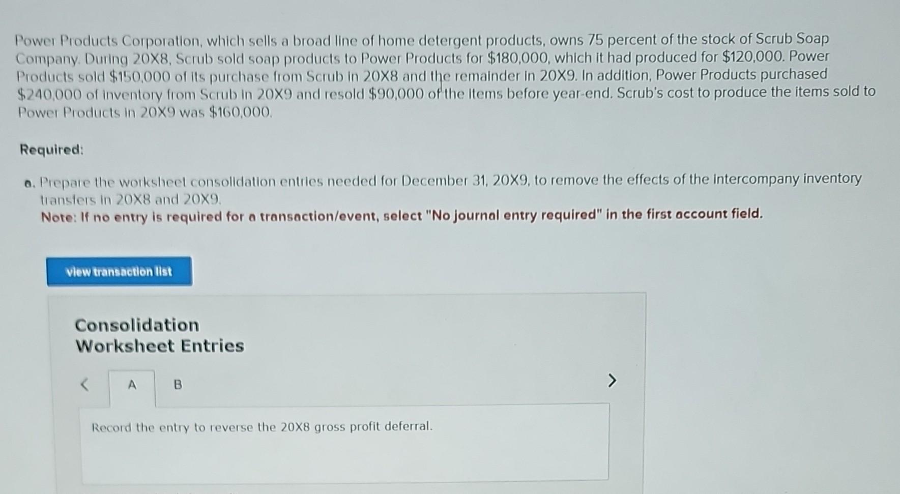 Solved Power Products Corporation, which sells a broad line