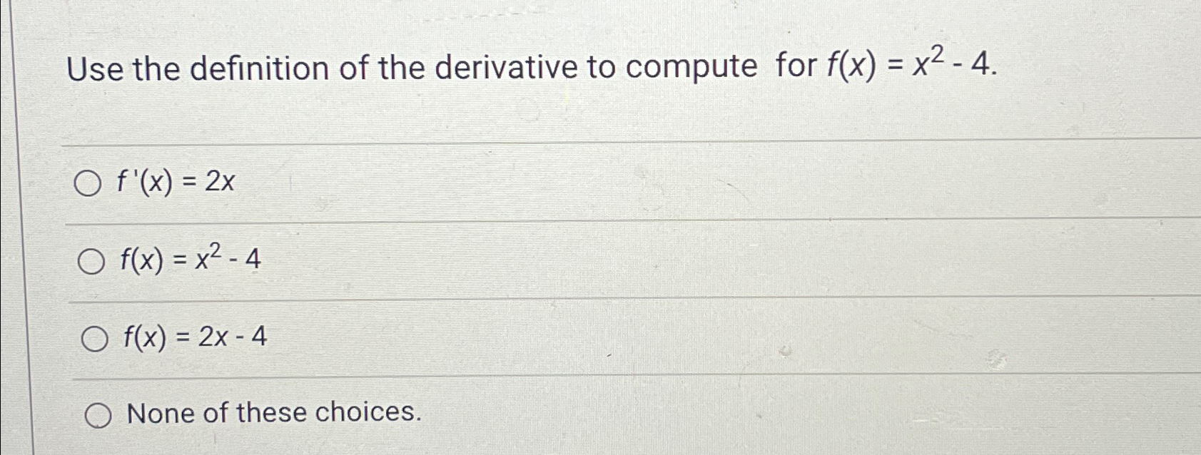 Solved Use the definition of the derivative to compute for | Chegg.com
