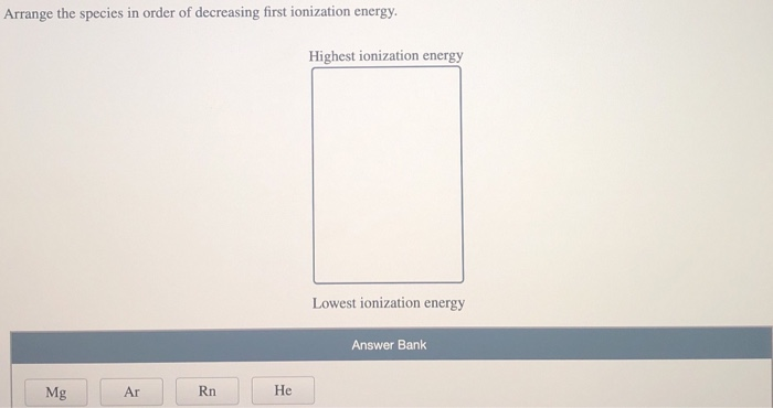 Solved Arrange the elements according to atomic radius. | Chegg.com