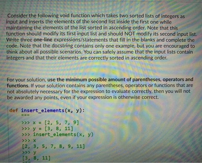 Solved Consider the following void function which takes two | Chegg.com