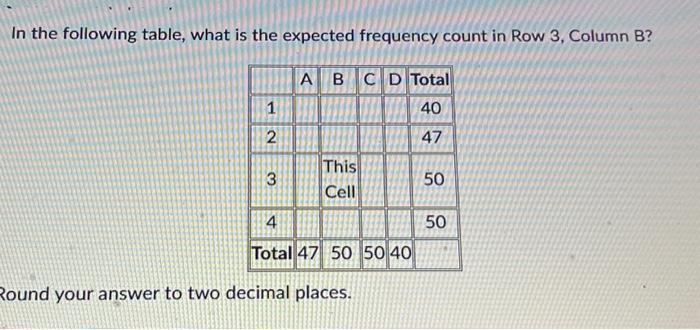 Solved In the following table what is the expected Chegg