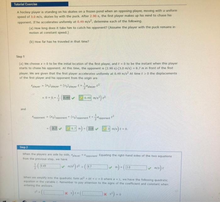 Solved Tutorial Exercise A hockey player is standing on his
