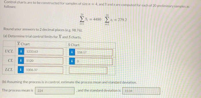Solved Control charts are to be constructed for samples of | Chegg.com