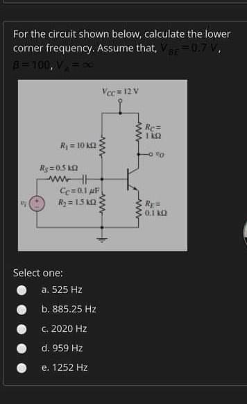 Solved For the circuit shown below, calculate the lower | Chegg.com