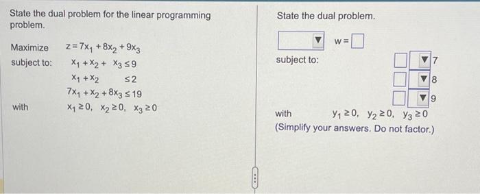 Solved State the dual problem for the linear programming | Chegg.com