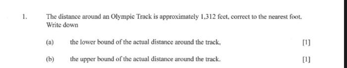 Solved 1. The distance around an Olympic Track is | Chegg.com