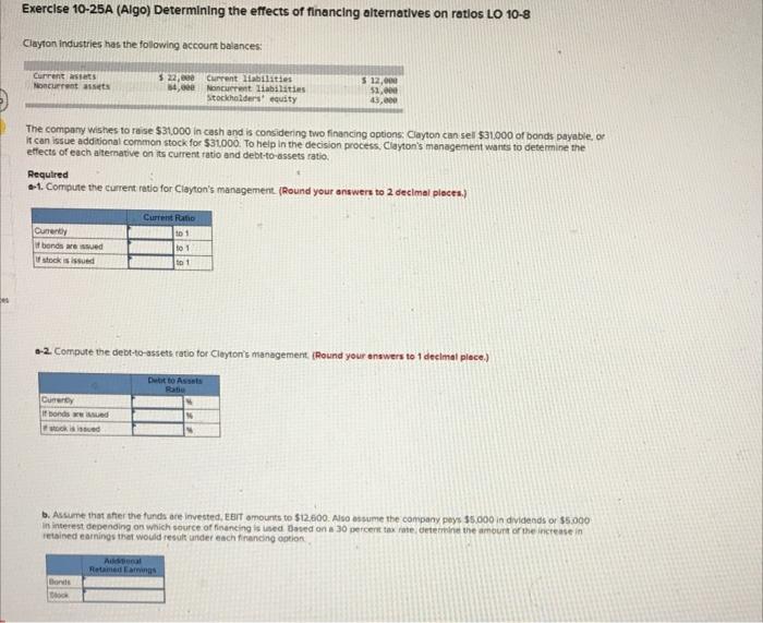 Solved Exercise 10-25A (Algo) Determining the effects of | Chegg.com