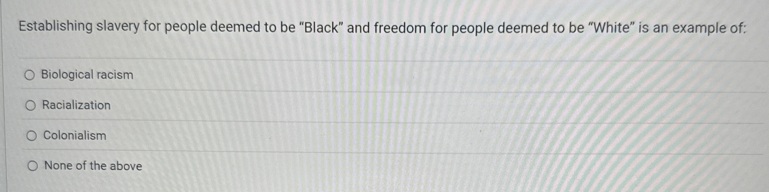 Solved Establishing slavery for people deemed to be "Black" | Chegg.com