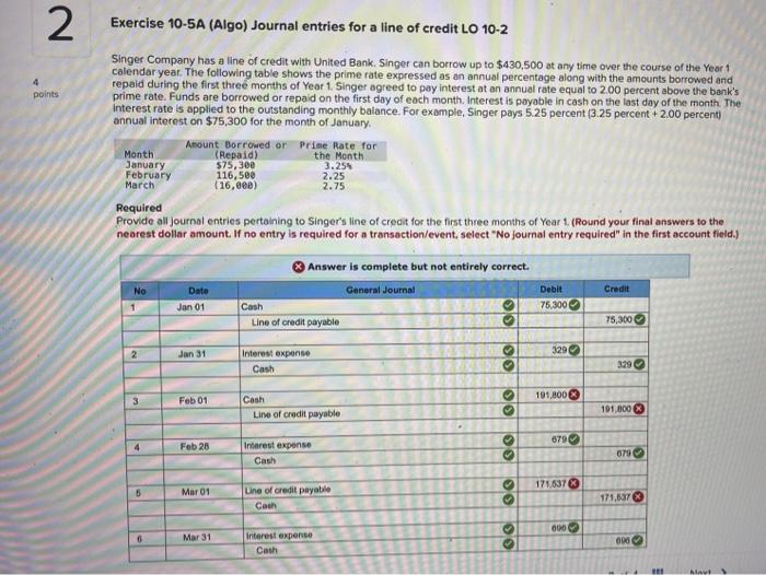 Solved Exercise 10-5A (Algo) Journal entries for a line of | Chegg.com