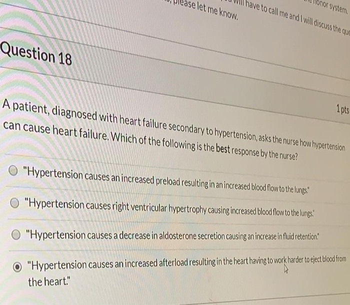 Solved Question 15 1 pts The nurse is caring for a patient | Chegg.com