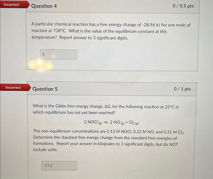 Solved A particular chemical reaction has a free energy | Chegg.com