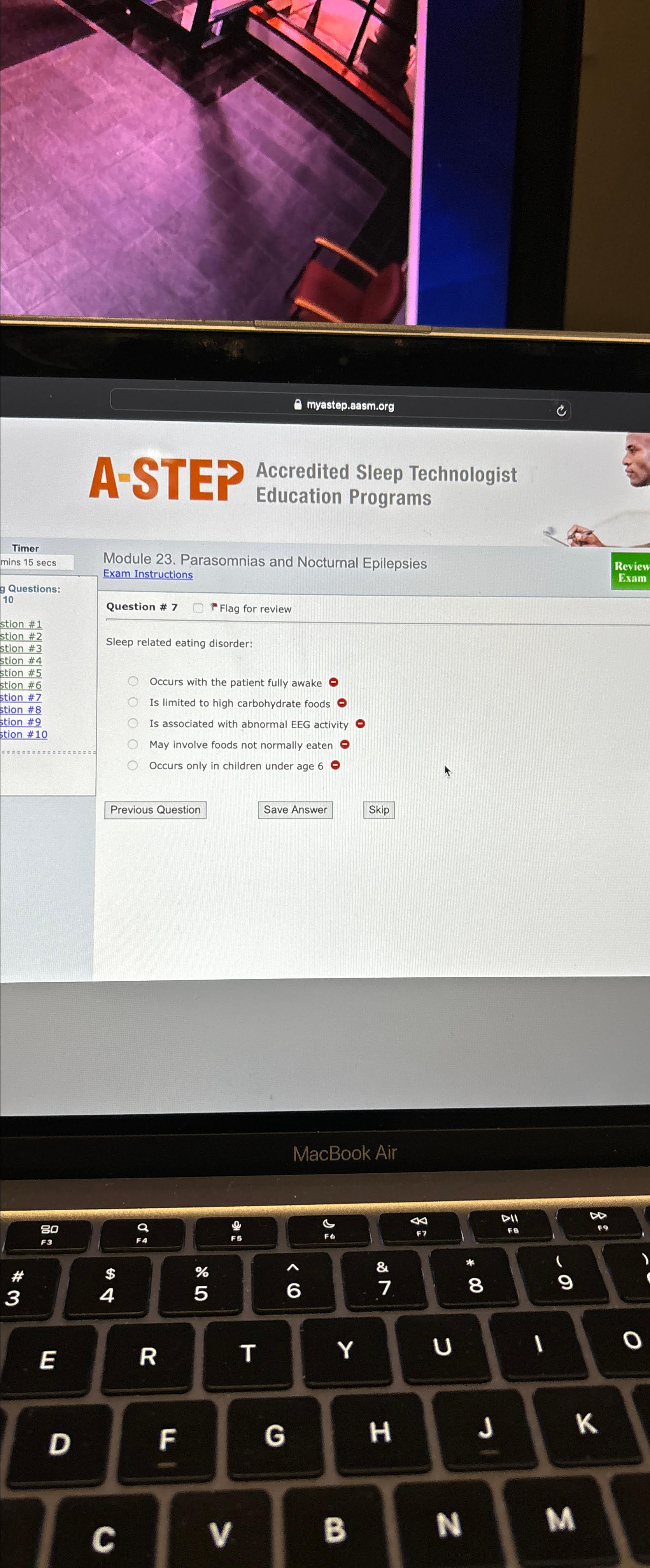 Solved A-STEP Accredited Sleep Technologist Education | Chegg.com