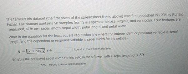 Solved The famous iris dataset (the first sheet of the | Chegg.com