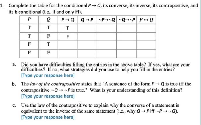 Solved Complete the table for the conditional P Q its Chegg