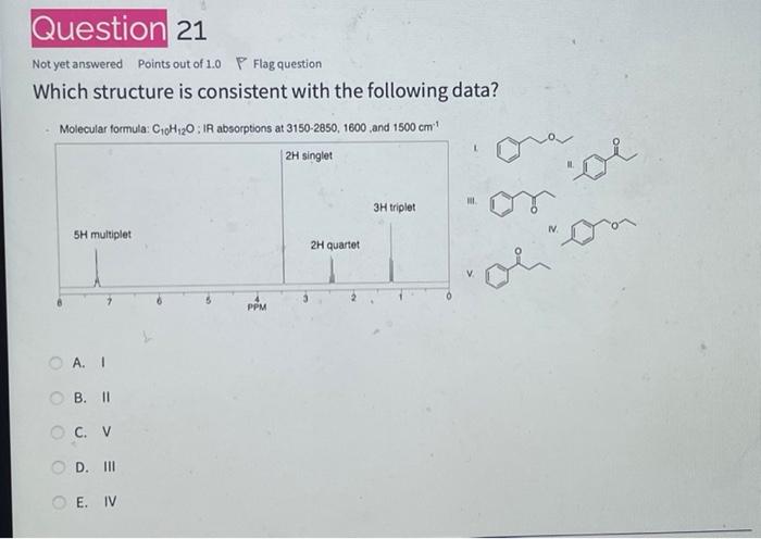 Solved Which structure is consistent with the following | Chegg.com