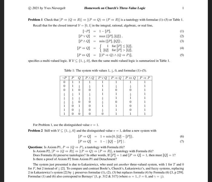 Solved 2021 by Yves Nievergelt Homework on Church's | Chegg.com