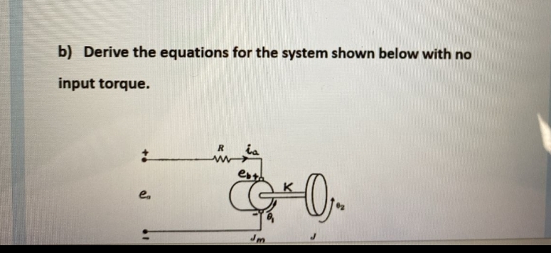 Solved b) ﻿Derive the equations for the system shown below | Chegg.com