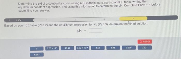 Solved Determine the pH of a solution by constructing a BCA | Chegg.com