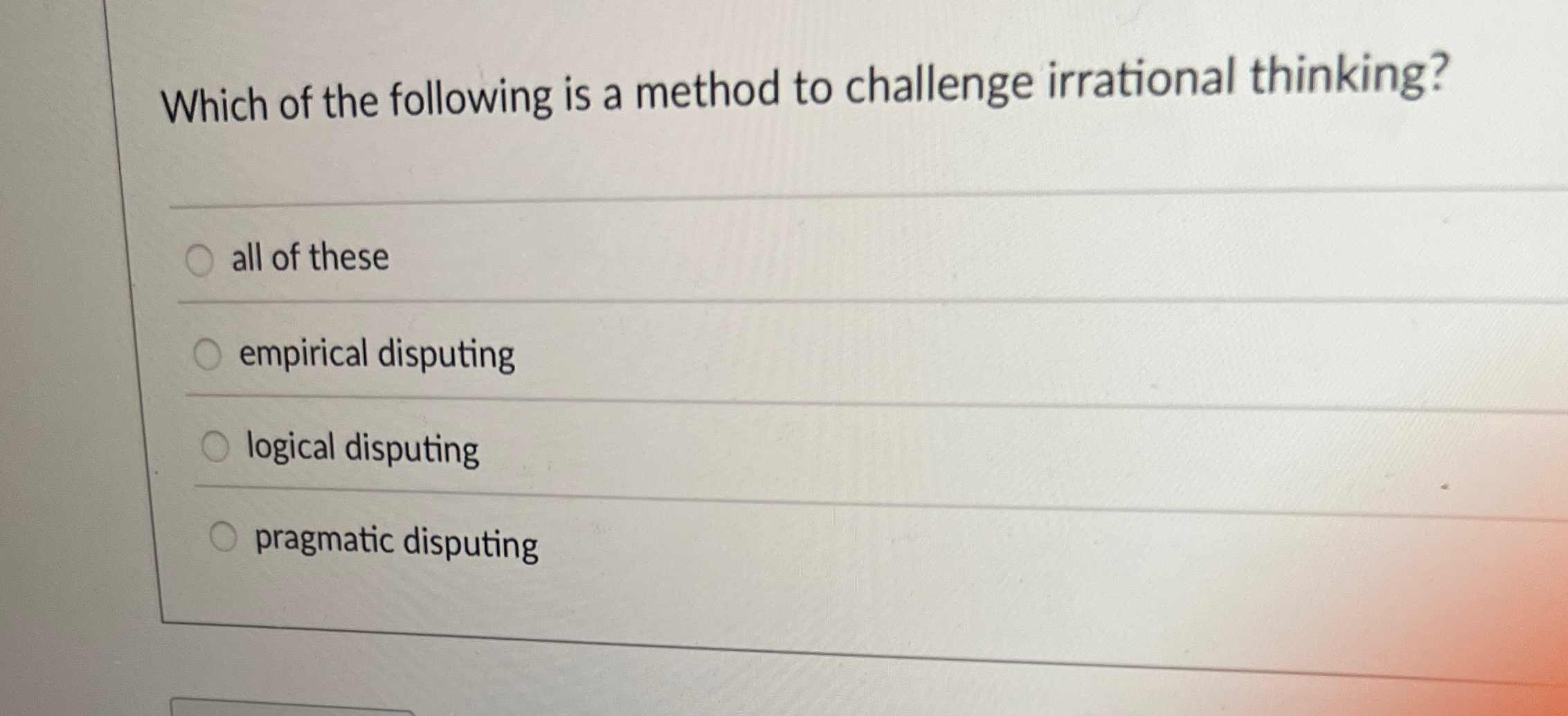 Solved Which of the following is a method to challenge | Chegg.com