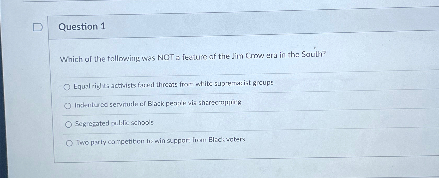 Solved Question 1Which Of The Following Was NOT A Feature Of | Chegg.com