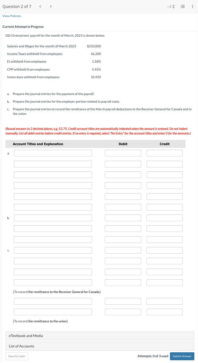 Current Attempt in ProgressDDJ Enterprises' payroll