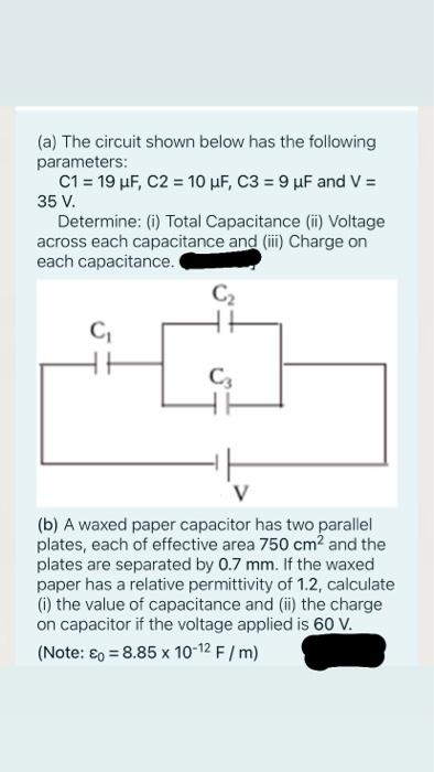 Solved (a) The circuit shown below has the following | Chegg.com