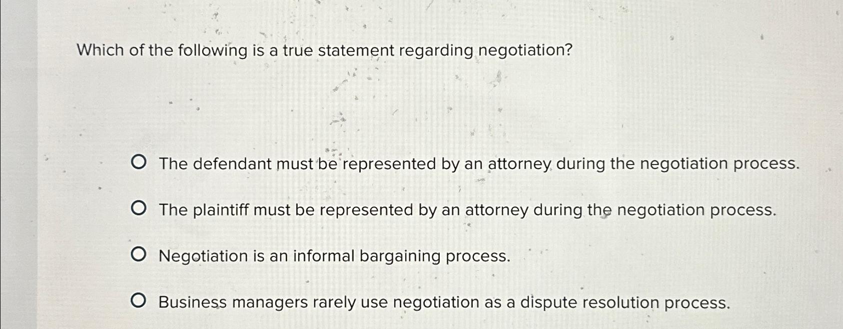 Solved Which of the following is a true statement regarding | Chegg.com