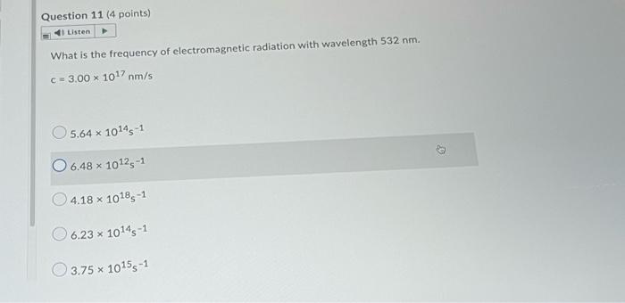 Solved Question 11 (4 points) Listen What is the frequency | Chegg.com