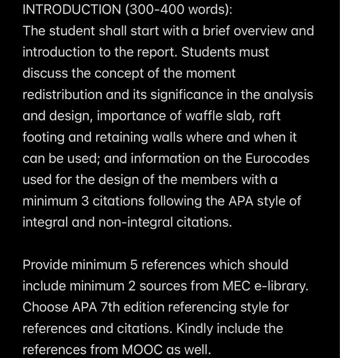 Solved INTRODUCTION (300-400 words): The student shall start | Chegg.com