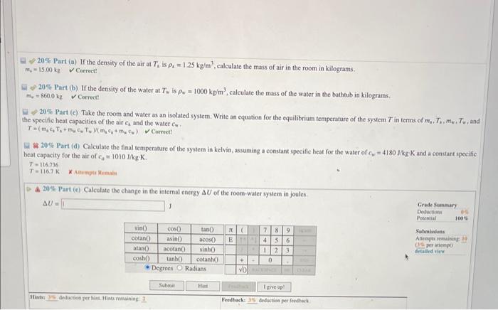 Solved 11 Problem 2 A Large Room Contains A Volume Of Chegg Com   Image