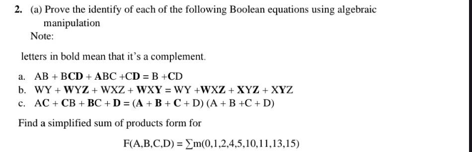 Solved 2. (a) Prove The Identify Of Each Of The Following | Chegg.com