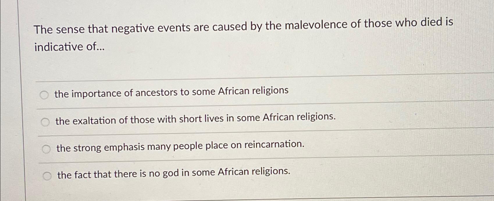 Solved The sense that negative events are caused by the | Chegg.com