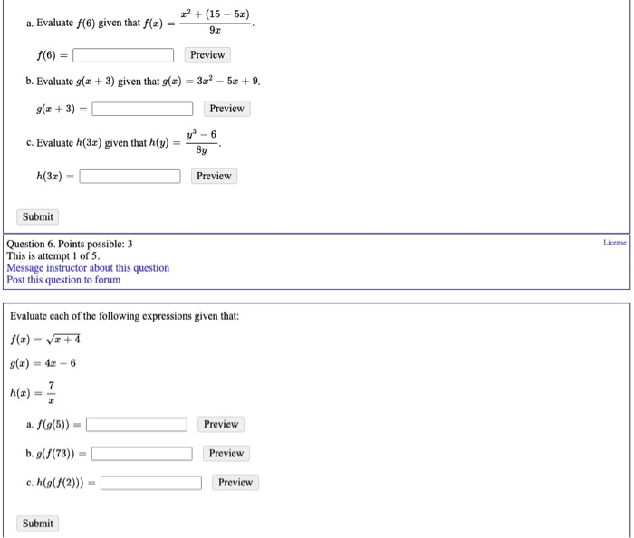 Solved A Evaluate F 6 Given That F X 2 15 52 9x Chegg Com