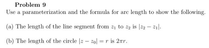 Solved Problem 9 Use a parameterization and the formula for | Chegg.com