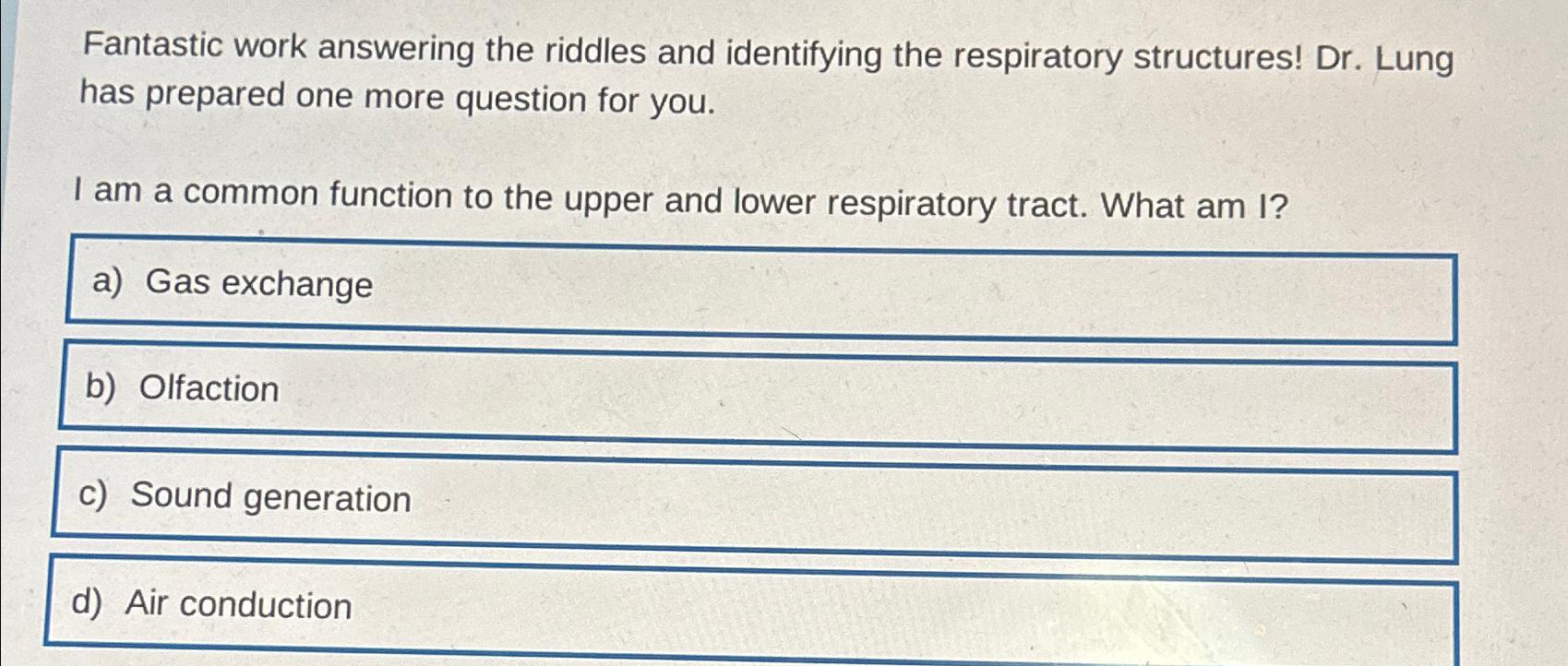 Solved Fantastic work answering the riddles and identifying | Chegg.com