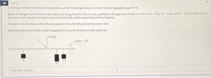 Solved In the figure below, three blocks hang below a | Chegg.com