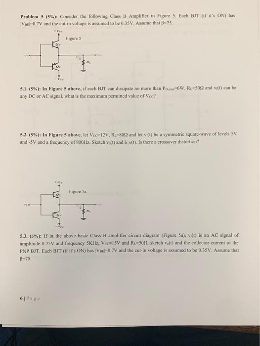 Solved Problem 5 (5%): Consider The Following Class B | Chegg.com